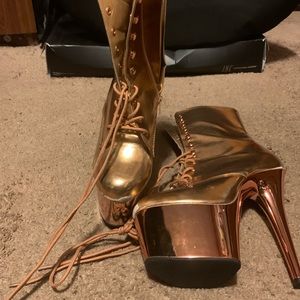 Rose Gold pleaser ankle boots -USED!